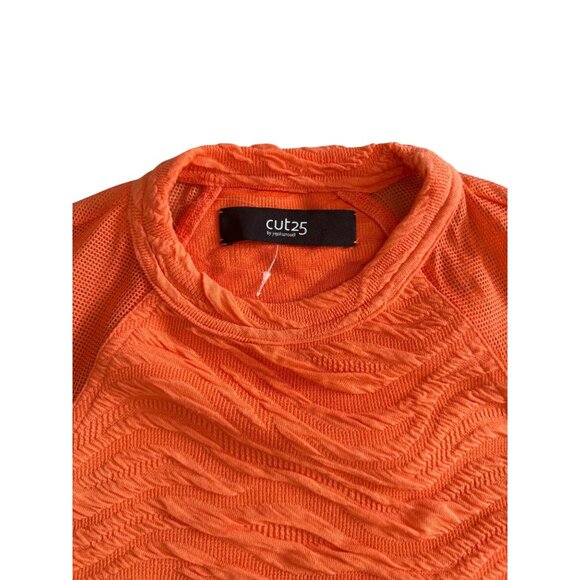 CUT BY YIGAL AZROEL Orange Patterned Stretch Mini Dress Sz XS - Picture 8 of 9